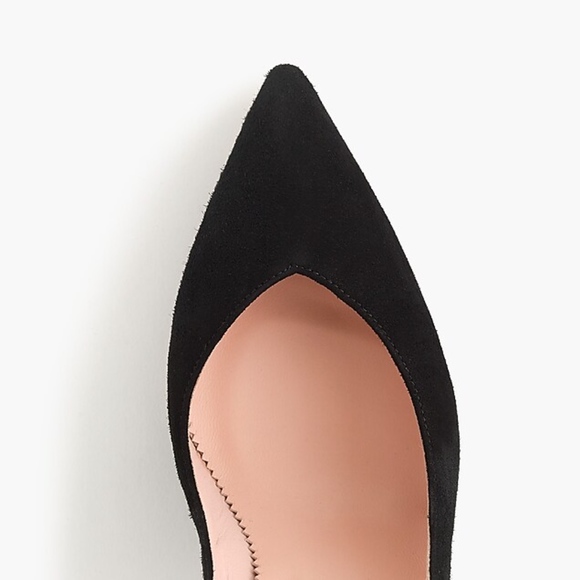 New JCREW Size 8.5 Black Suede V-Cut Pumps Heels - Picture 2 of 5